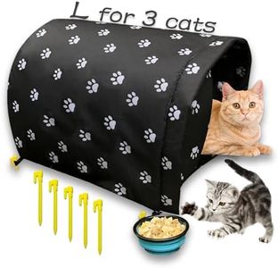 Runwosen Outdoor Cat House for Winter, Weatherproof and Warm Feral Cat House Outdoor Insulated with Floor Nails and Straps, Outdoor Cat Shelter Waterproof, Never Blow Away (L)