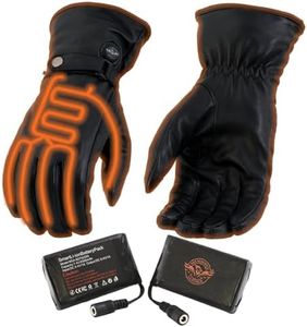 Milwaukee Leather MG7519SET Men’s Black Leather Heated Winter Gloves for Motorcycle Ski Hiking & i-Touch - Medium