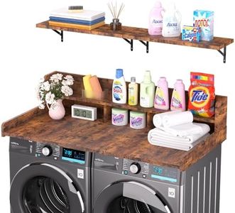 Washer Dryer Countertop, Laundry Countertop Over Washer And Dryer, Washer And Dryer Covers For The Top For Laundry Room Organization, Washer And Dryer Countertop Shelves (Oka Brown, 53.9*27.5*12)