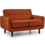 WeDoSofas - OLSO 2 Seater Sofa - Lavish Velvet Sofa 2 Seater, Ideal Sofa for Living Room or Sofa for Bedroom, Stylish Living Room Sofa, Sofa for Bedroom (Rust)