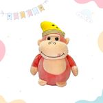 LITTLE GINNIE Monkey with Cap Soft Toy - Plush Toys for Kids, Sensory Development & Imaginative Play, Soft Fur Fabric, Cuddly Monkey Companion