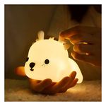 Glowseries Cute Animal Silicone Lamp For Kids, 7 Color Touch Control Kawaii Squishy Lamp, Rechargeable Toddler Kids Baby Room Decor (Fawn) - Led