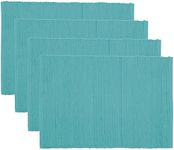 Now Designs Basic Placemats, Turquoise, Set of 4, 19 x 13 inches