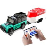 DIKUJI ENTERPRISE Mini Alloy Off-Road RC Car for Kids 6+ 1:64 Scale Remote Control Car Toys Strip Lights, 2.4Ghz, USB Rechargeable (Green)