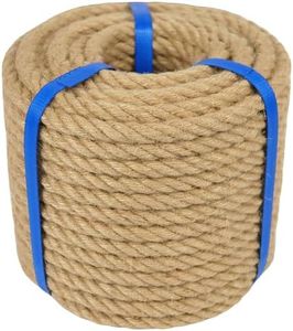 3/8 Inch Natural Jute Rope, 100 Feet Hemp Rope, 4 Strands Twisted Manila Rope for Crafts, Gardening, Cat Scratching Post, Home Decorating, Indoor/Outdoor Use