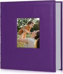 RECUTMS Photo Book 6x4 Photo Album 200 Photos Slots White Paper Pages Small Photo Albums Memo Personalised Gifts For Boyfriend Premium Leather Cover Family Wedding Kids Holiday Albums (Purple)