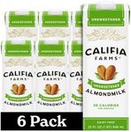 Califia Farms - Unsweetened Almond Milk, 32 Oz (Pack of 6), Dairy Free, Vegan, Plant Based, Keto Food, Shelf Stable, Vegan, Gluten Free, Non GMO, Sugar Free, High Calcium, Smoothie