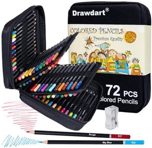 Drawdart Colored Pencils for Adult Coloring, 72-Color Professional Soft Core Drawing Sketching Shading Pencils Set with Zipper Case, Coloring Pencils for Adults, Artists, Professionals and Colorists