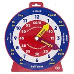 Temple Lodge Early Learning Educational Teaching Clock with Moveable Hands and Magnetic Back. Helps Children Learn to tell the Time, for Classrooms and Home Learning