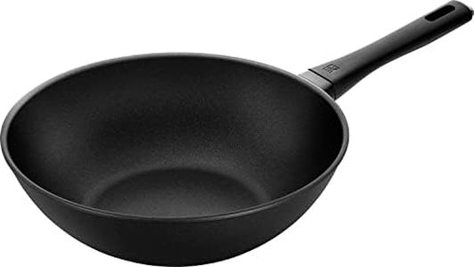 ZWILLING Shine - Padella in alluminio, 30 cm, rotonda, con rivestimento antiaderente Duraslide Diamond a 4 strati, con particelle di diamante, per tutti i piani cottura, con induzione, colore: Nero