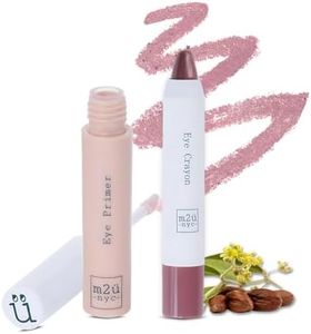 M2U NYC Under Eye Primer & (Burgundy) Glitter Eyeshadow Stick - Crease-Proof Eyeshadow Finish - Vegan Makeup Bundle for Women