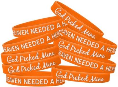 Fight Like a Girl Heaven Needed a Hero God Picked Mine Leukemia Multiple Sclerosis Wristband Bracelet 10-Pack (Orange)