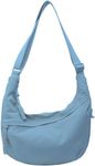 Lyrovo Travel Crossbody Crescent Bags for Women Over Shoulder Purse with Zipper Half Moon Sling Bag & Waist Bag Unisex Chest Bag (Blue)
