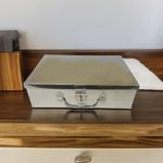 JOWEL Stainless Steel Large Cash Boxes/Puja Peti/Cash Boxes/Trunk (10" x 7" x 3")