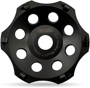 DT-DIATOOL PCD Diamond Grinding Cup Wheel 5 Inch Arbor 7/8" for Concrete Floor Epoxy Coating Adhesive Residue Paint Coatings