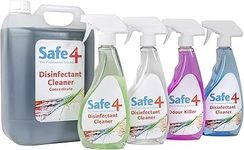 Safe4 Disinfectant Pack – 5L Apple + 3 x 500ml Disinfectant Sprays (Apple, Freshmint, Odourless) + 500ml Odour Killer – Multi-Surface Cleaning & Odour Control