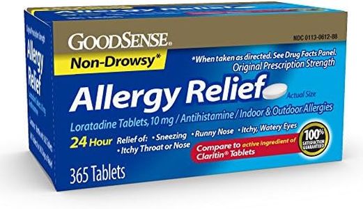 GoodSense Allergy Relief Loratadine Tablets 10 mg, Compare to Claritin, Antihistamine, 24 Hour Allergy Relief, 365 Count