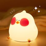 Dxles Cute Night Light for Kids, LED Chick Cute Light with Two Color Mode, Silicone Dimmable Nursery Nightlight, Rechargeable Bedside Touch Lamp for Breastfeeding