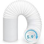 Portable Air Conditioner Hose, Asddage 5.9'' Diameter AC Exhaust Hose for Extension and Replacement, Clockwise Thread, Length up to 80", Flexible & Heat Resistant Compatible with LG Delonghi and More