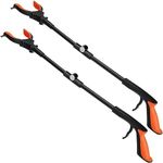 Kekoy 2-Pack Reacher Grabber Tool with Light, 81cm Foldable Picker Upper Grabber, Grabber Stick for Elderly, Reaching Assist Tool for Trash Pick Up, Grippers for Disabled Litter Picker(Orange）