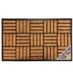 EDS Coco Coir Door Mat with Rubber Backing Floor Mat Outdoor Mat Heavy Duty Doormats Shoe Scrapper Removes Grass and Dirt, for Front Door, Patio and Entrance (45 x 75 CM, Pack of 1)