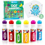 Jar Melo Washable Dot Markers, 6 Colors Dot Paints with 108 PDF & 10 Physical Activity Papers, Non-Toxic Bingo Daubers for Toddlers