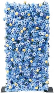 4x8 ft Blue Flower Wall Backdrop, Roll-Up Silk Hydrangea Rose Floral Wall, High-Density Realistic Flower Background for Wedding, Boy Baby Shower, Party Decor & Events (4x8 ft, Panel Only)
