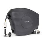 HOSELINK Classic Charcoal 82ft Hi-Flow Automatic Retractable Hi-Flow Garden Hose Reel, 9/16”, UV-Stabilized Kink-Free Hose, Wall Mounted Complete Watering Solution for Backyard, Garden & Outdoor