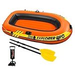 Intex Explorer Pro Inflatable Boat, Boat + Paddles + Pump, Two Person (196 x 102 x 33 cm)