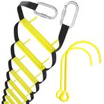 ISOP Fire Escape Ladders 4 m | Retractable Ladder for 2 Story Homes | Compact & Portable | Rope Ladder for Balcony & Windows Escape - Fire Evacuation Ladders from Second Floor | Certified Rescue Tool