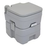 Outsunny Portable Toilet for Adults, Flushable Travel Toilet with Lid and 2 Detachable Tanks, Camping Toilet for Hiking, Trips, 5.3 Gallon (20L), Grey