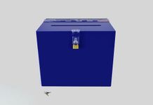 POS Display Shop Large Lockable Blue Acrylic Suggestion Box/Comments Box/Ballot Box/Feedback Box/Collection Box - BB0005 Dark Blue