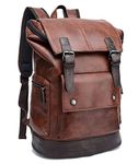 Fur Jaden Brown Leatherette Anti Theft Casual Laptop Backpack with 15.6 Inch Laptop Pocket