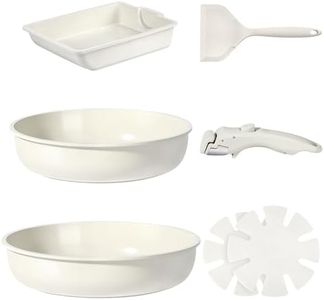 GiPP Ceramic Pots and Pans Set Non Stick, Nonstick Detachable Handle Cookware Sets, Non Toxic Induction Kitchen Pot and Pan with Removable Handle, Healthy RV Cookware, Dishwasher &Oven Safe, 7 Piece