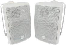 Dual Electronics 4" 3-Way High Performance Outdoor Indoor Speakers with Powerful Bass, Effortless Mounting Swivel Brackets, All Weather Resistance, Sold in Pair, LU43PW