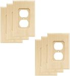 Franklin Brass W10397V-UN-R Wood Square Single Duplex Outlet Wall Plate/Switch Plate/Cover, 6-Pack, Unfinished Wood