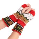 Bold N Elegant Women Warm Winter Colorful Thermal Fingerless Gloves Mittens Winter Accessories Hand Warmer Gloves for Girls (Red)