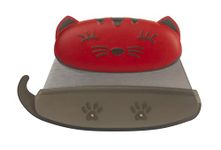 Kuhn Rikon Kinderkitchen Cat Knife for Children, Red and Grey, 5 x 3 inches