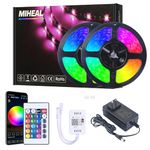 Miheal LED Light Strip, WiFi Wireless Smart Phone Controlled Strip Light Kit 65.6ft 5050 RGB 600LEDs Lights with DC12V UL Rope Light,Working with Android and iOS System,IFTTT, Google Assistant