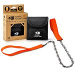 Nordic Pocket Saw Survival Saw Chain - 65 cm Pocket Chainsaw w. Nylon Case - Camping Saw/Hand Chainsaw/Manual Chainsaw for Camping Hiking & Outdoor - Survival Tool & Bushcraft Saw - Ver. Original