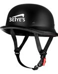 3EIYE'S Motorcycle Helmet, Thin Skull Cap Half Helmet for Adult Men , Novelty Half Shell Helmet, Half Face Helmet for Cruiser Scooter Chopper (Dull Black)