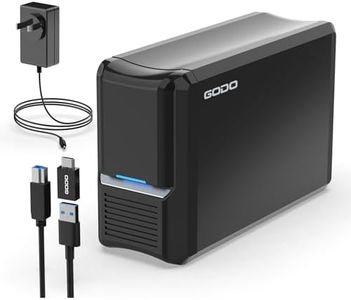 GODO 3.5 inch Dual Bay Hard Drive Enclosure,USB3.0 to 3.5" SATA HDDs External Enclosure,RAID 0/1/JBOD/PM Mode,Max 40TB RAID Hard Drive Docking Station,Aluminum