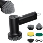 StarVal Electric Spin Scrubber, 2000 mAh Cordless Power Scrubber with 4 Replaceable Heads, 2 Speeds Portable Handheld Spin Scrubber for Cleaning Sink/Stove/Corner/Tile/Grout/Bowl (Black)