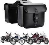 KEMIMOTO Motorcycle Saddlebags Throw Over Saddle bags with lock Small Size Panniers 14L Side Bags for Sportster Softail Dyna Road King Synthetic Leather Universal 1 Pair Black