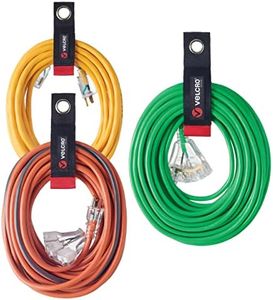 VELCRO Brand Easy Hang Extension Cord Holder Organizer Variety Pack | Holds 60-100lbs, Heavy Duty Straps Fit Easily on Hooks or Nails | Perfect for Garage Organization | 3-pk 10",14" and 18", Black