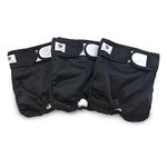 Hisprout 3-Pack Female Dog Diaper Reusable Washable Breathable Durable Doggie Diapers Pants Dog Season Pants(L,Black)