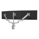 Mount-It! Triple Monitor Mount with USB Port | Height Adjustable 3 Monitor Arm Desk Stand | Monitor Stand fits 24 27 30 up to 32 Inch LED LCD Displays | VESA Monitor Stand for 75mm or 100mm (MI-2753)