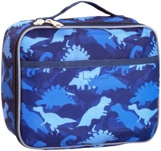 Fenrici Dinosaur Lunch Box for Boys, Kids, Kids' Lunch Box for School, Insulated Lunch Bag for Preschool, K-6, Soft Sided Compartments, Spacious, BPA Free, 10.8in x 8.5in x 2.8in, Dino, Blue