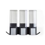 Better Living Products 77384 CLEVER Soap and Shower Triple Dispenser, Black/Chrome