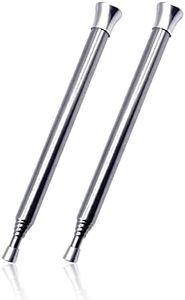 Soufflet Paille INOX, Lot de 2 Tubes de Soufflage Télescopiques, 14*63.5cm Soufflet de Poche Pliable en Acier Inoxydable,Télescopique Feu de Camp Outil, pour Feu de Camp, Camping, Extérieur, Cuisine